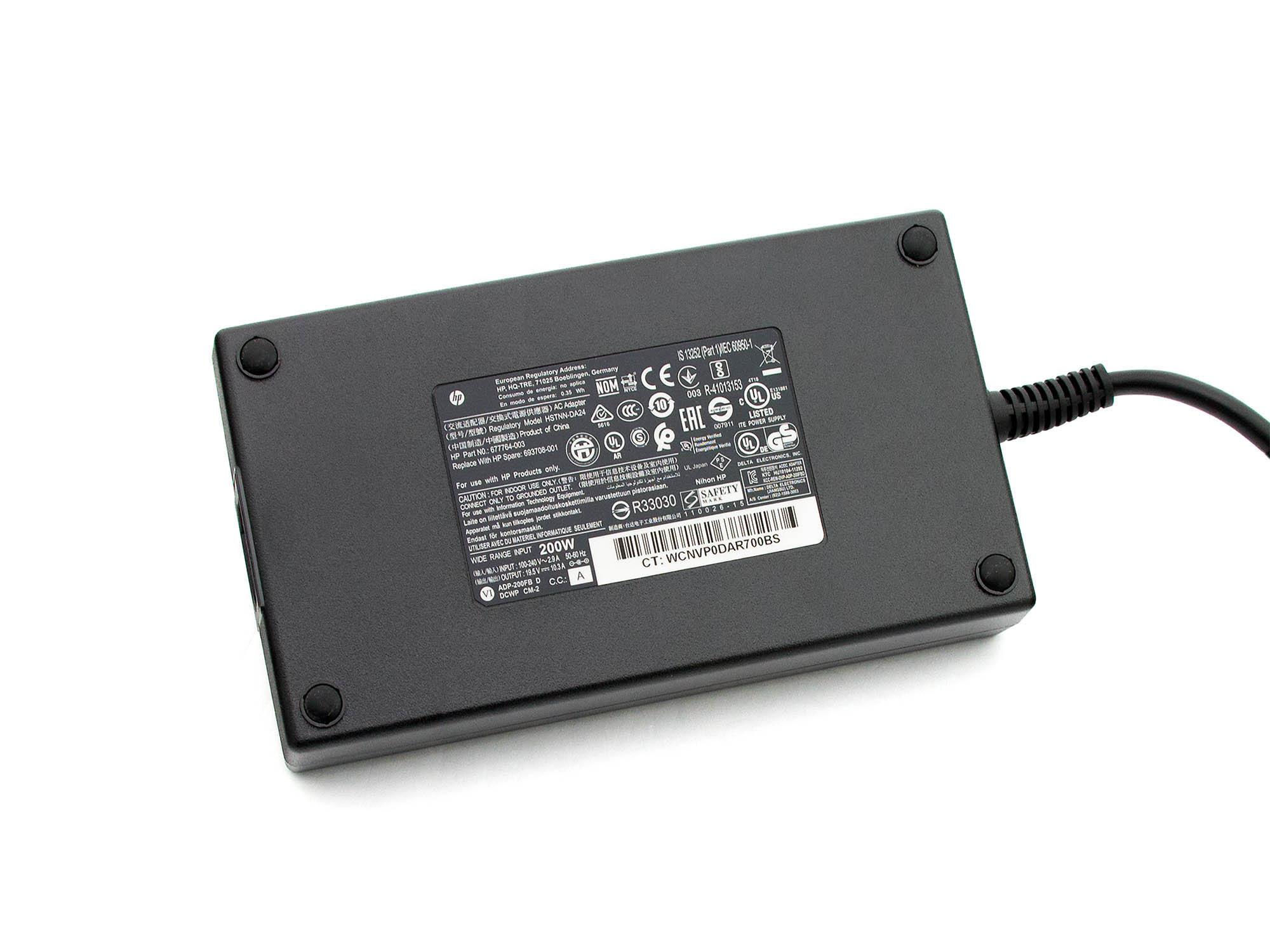 Original HP Netzteil 200 Watt Rundstecker (7,4mm pin) AC Adapter Ladegerät mit Stromkabel