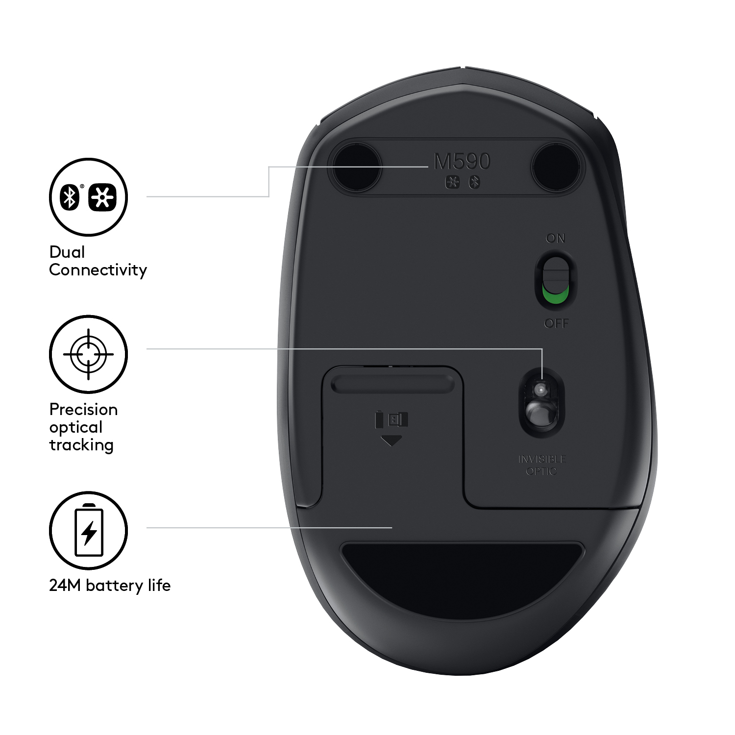 Logitech Maus M590 Silent USB Maus | kabellos | schwarz