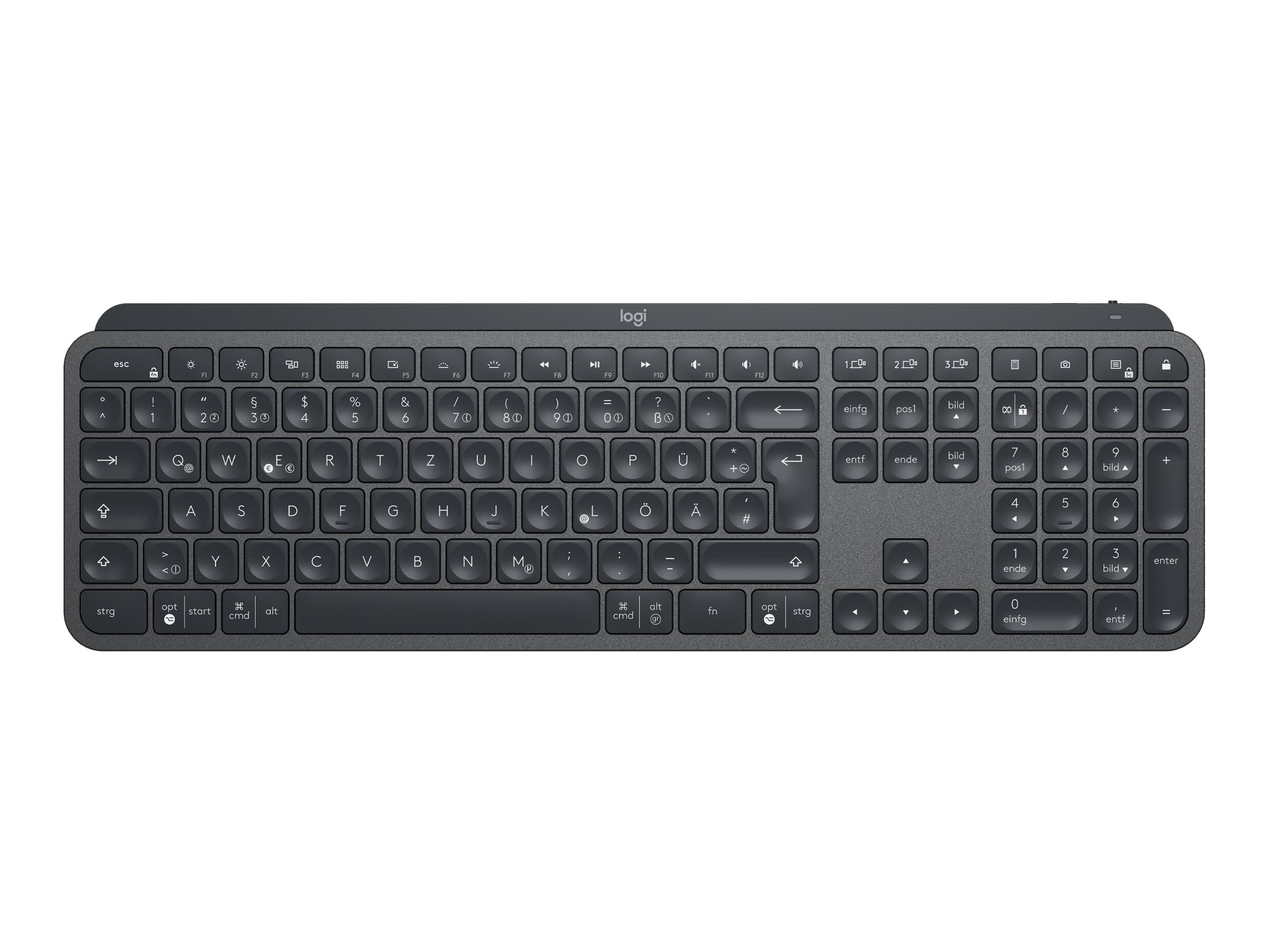 Logitech Tastatur MX Keys Advanced Wireless Illuminated Keyboard | kabellos | grau | Französisch